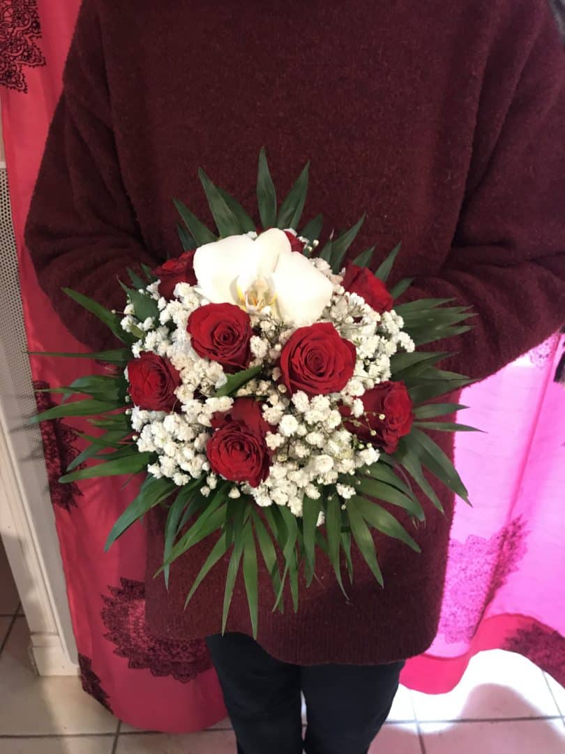 bouquet fleurs mariee rouge et blanc - Bouquets de mariée